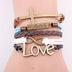 Love pendant faith letter jewelry multi-layer woven rope bracelet - Minihomy