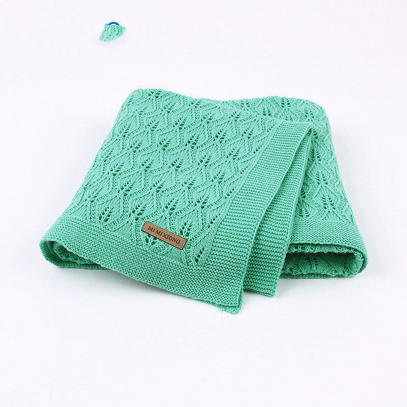 Baby Blanket Knitted Leaves Hollow Blanket