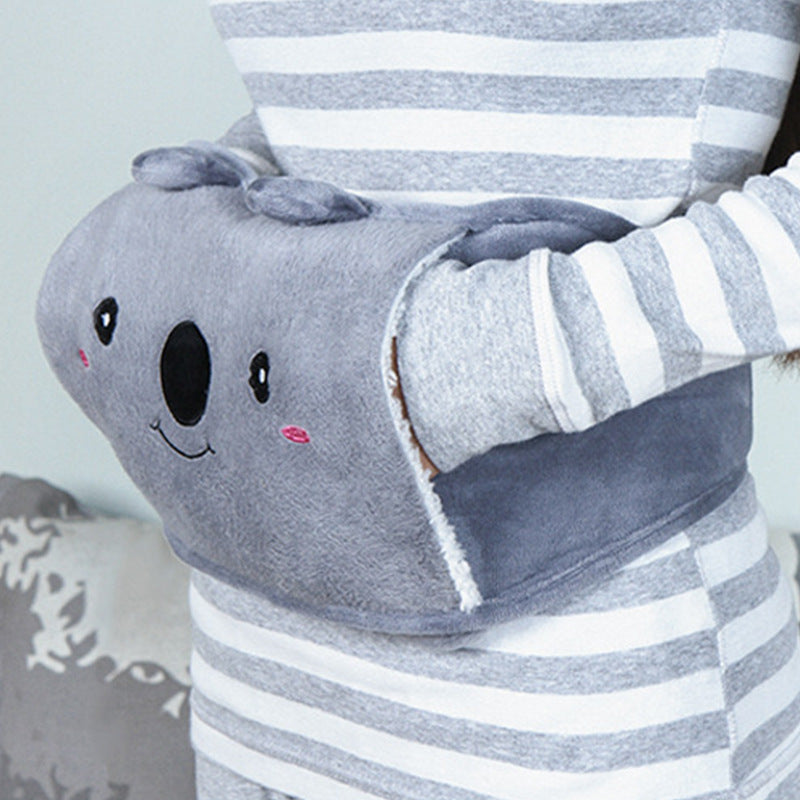 Plush Waist Cover Winter Belly Warmer With Hot Water Bottle - Minihomy