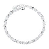 S925 Silver Female Creative Heart-to-heart Printed XO Bracelet