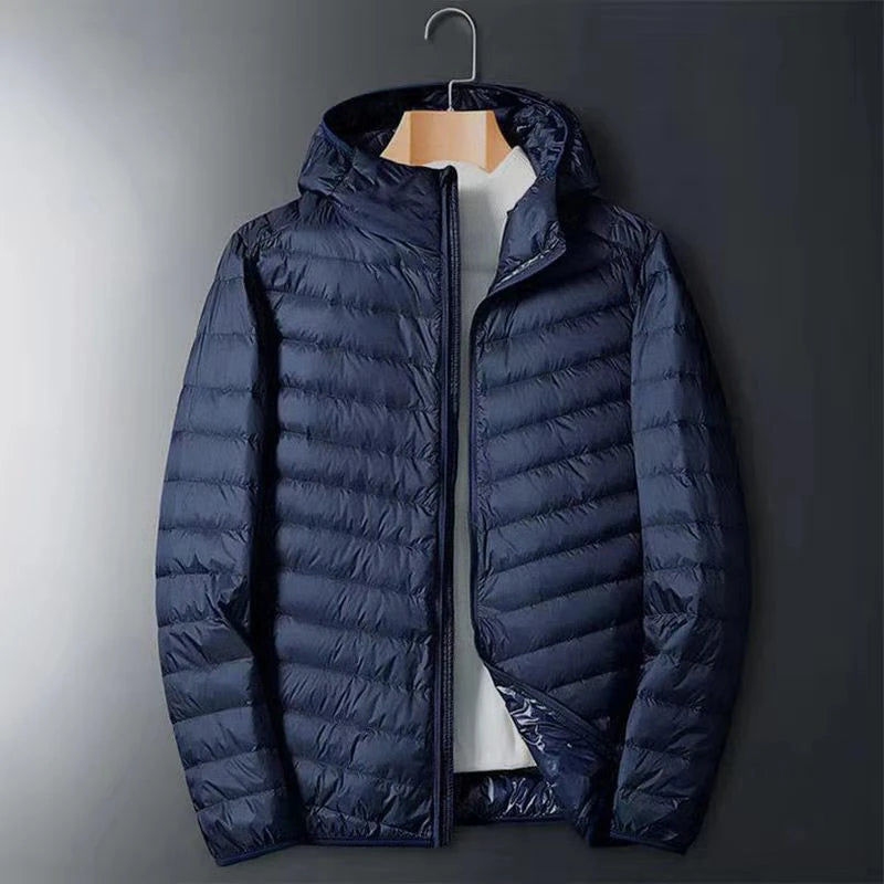 Lightweight Down Jacket Hooded Men Short - Minihomy