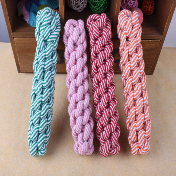 Striped cotton rope pet toy