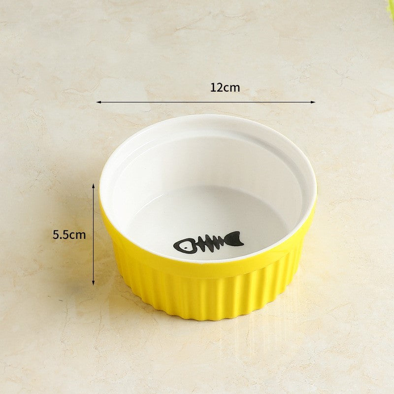 Cervical Spine Protection Cat Food Bowl - Elevated Pet Bowl for Healthy Eating