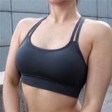 Perforated Fitness Gym Bra for Women with Double Straps - Seamless Sport Yoga Bra