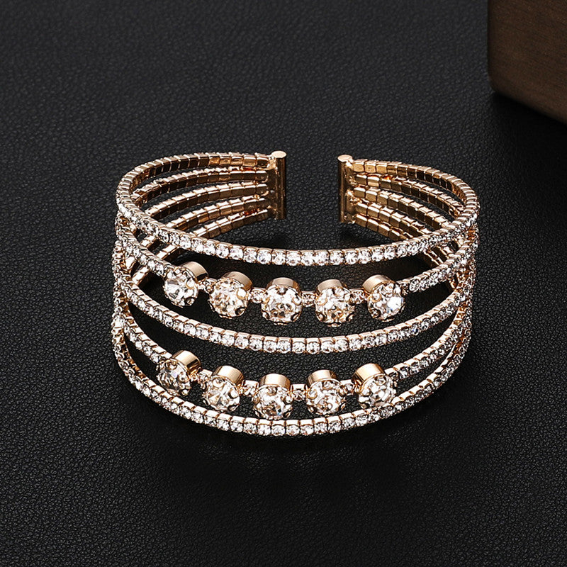 Bridal Accessories Temperament Full Diamond Elastic Bracelet: Add Elegance to Your Ensemble - Minihomy