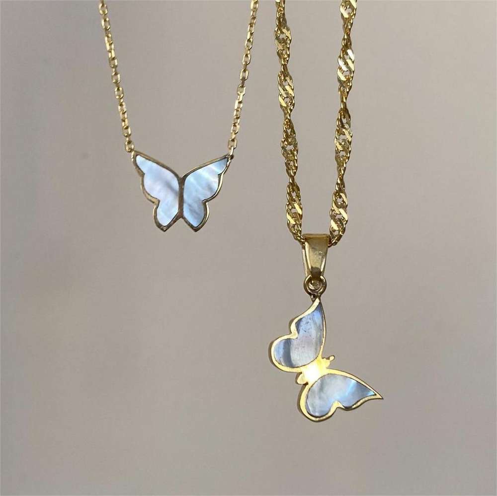 Electroplated 18K Gold Butterfly Necklace Women Clavicle Chain: Elegance Meets Nature - Minihomy