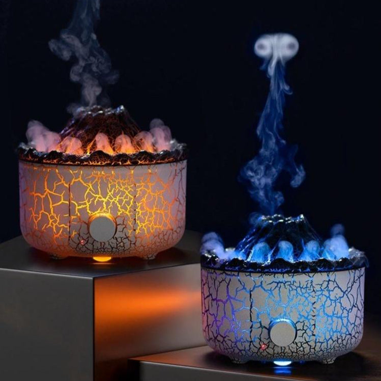 Creative Volcano Humidifier - Aromatherapy Machine with Jellyfish Air Flame Effect