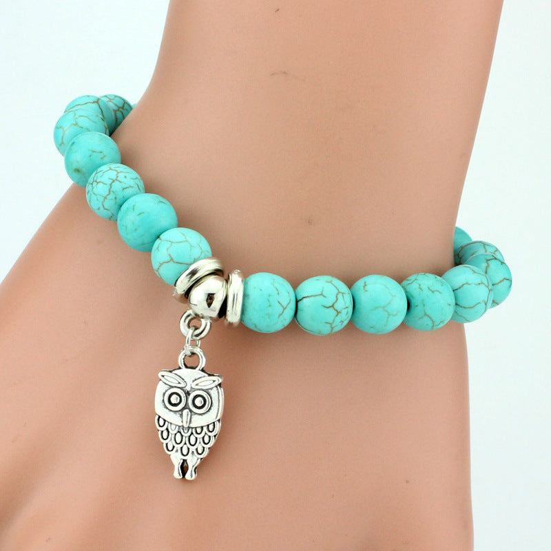 Bracelets for Women Men Cross Tree Snake Owl Hand Pendant Charm Bracelet - Minihomy