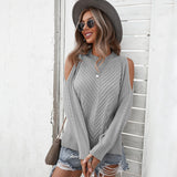 Autumn And Winter Solid Color Strapless Long-sleeved Thick Stitch Top - Minihomy