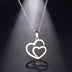 Double peach heart couple necklace - Minihomy