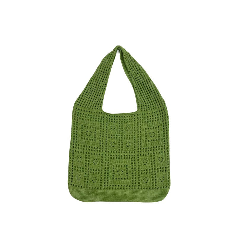 All-Matching Solid Color Knitted Shoulder Bag - Minihomy