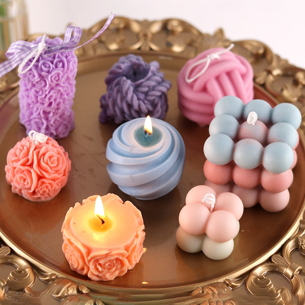 Non-stick Bubble Cube Candles Silicone Mold: Modern Style