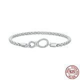 S925 Sterling Silver Minimalist Infinite Loop Women's Bracelet