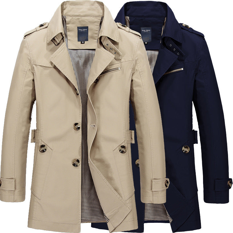 Casual Business Trench Coat Mens - Minihomy