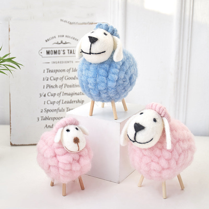 Home Decoration Felt Sheep Miniature Decoration Figurines - Holiday Party Supplies Accessories - Minihomy