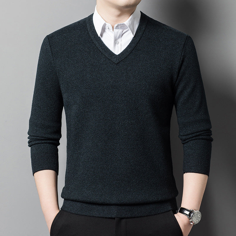Woolen Sweater Men's Thick Middle-aged Business