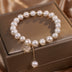 Natural Freshwater Pearl Bracelet Light Luxury Four-leaf Clover Simple Hand Jewelry - Minihomy