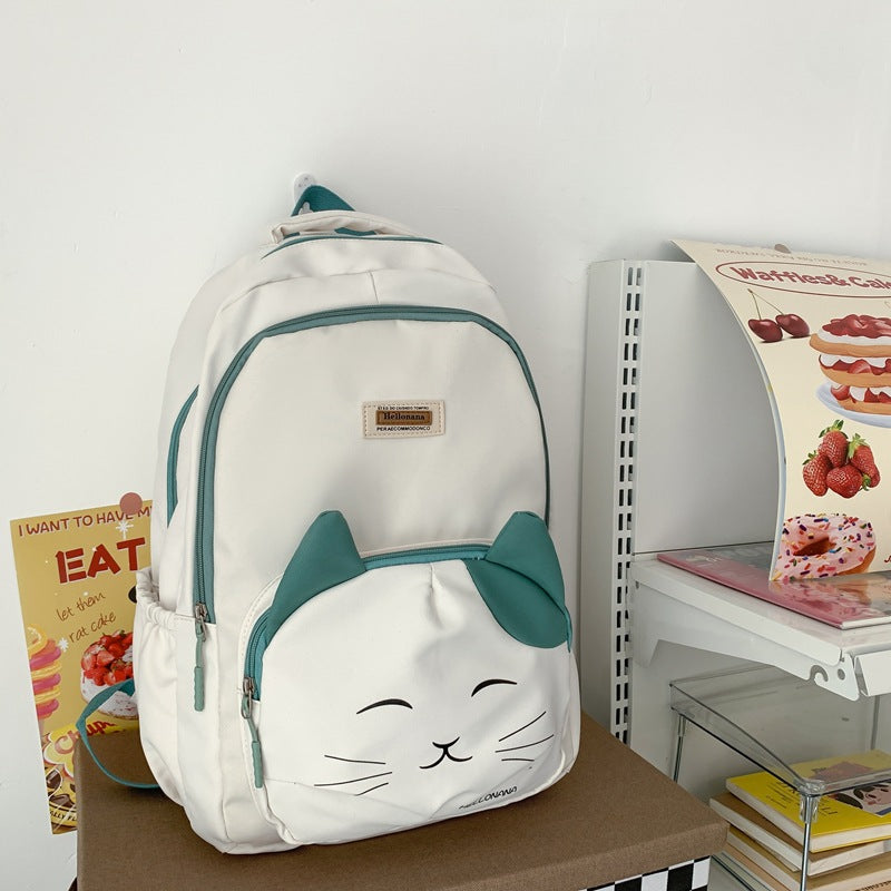 Japanese Cute Cat College Style Large Capacity Schoolbag - Minihomy