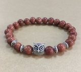 Natural Stone Owl Head Yoga Bracelet - Minihomy