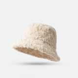 Lambswool Fisherman Hat Winter Warm Solid Color Hats Women