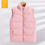 Plus Size Down Vest Stand Collar Waistcoat