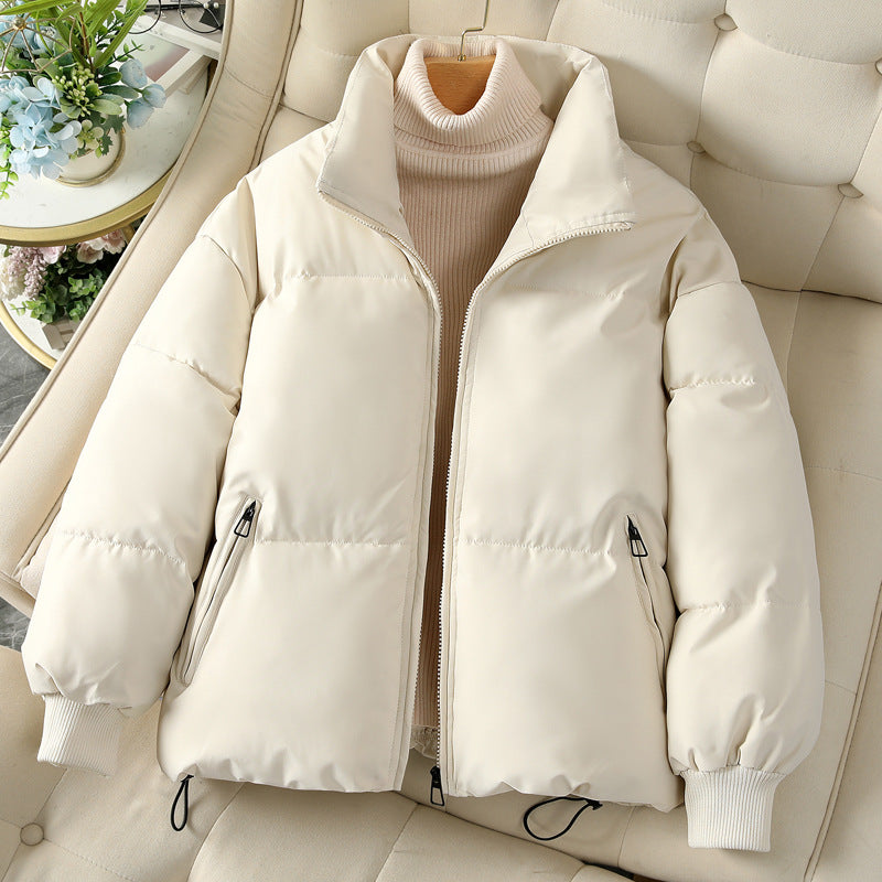 Bread Coat Women's Solid Color Stand Collar Loose Warm Down Jacket