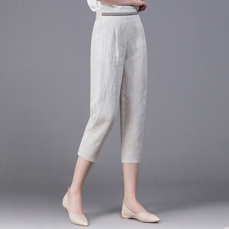 Linen Pants Summer New Loose Harem Pants Women