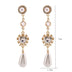 Pearl Earrings Love Rhinestones Long Earrings Women - Minihomy