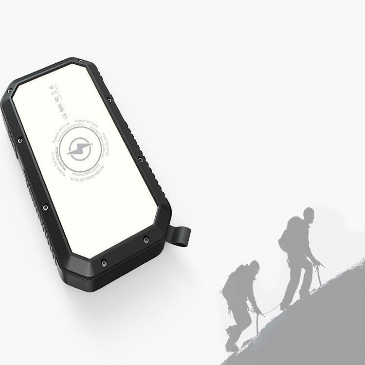 Solar Powered Wireless Power Bank with Built-in Flashlight