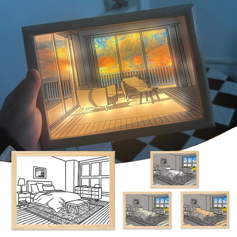 LED Decorative Light Painting Bedside Picture Creative Modern Simulate Drawing board - Minihomy