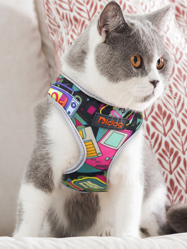 Vest Reflective Adjustable Printed Pet Harness For Small Medium Dogs Cats