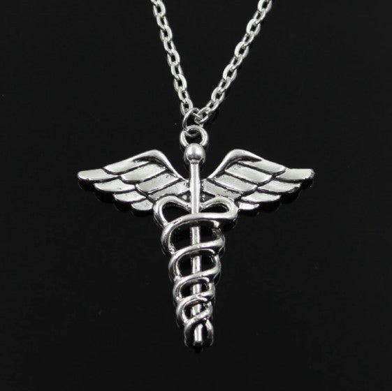 Rotating Dragonfly Snake Stick Angel Wings Necklace