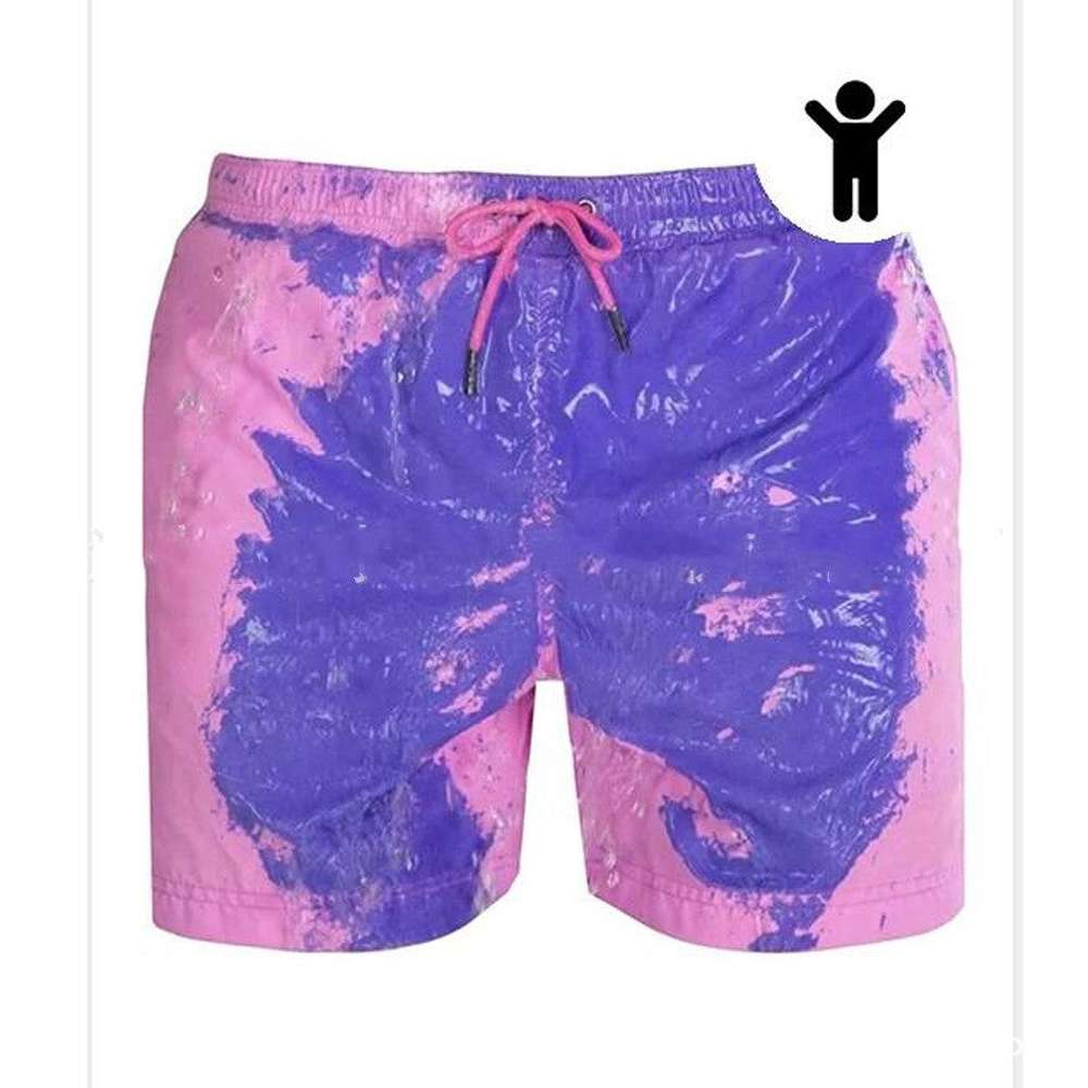 Magical Change Color Beach Shorts Summer Men Swimming Trunks Swimwear Swimsuit - Minihomy