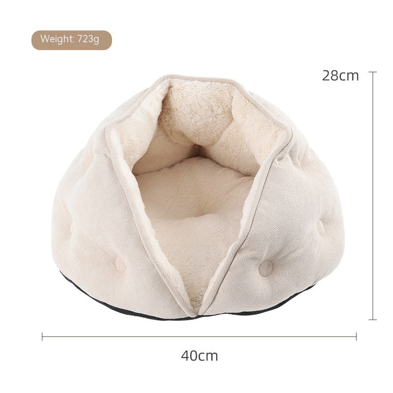 Pet Short Plush Shell Dumpling Nest Fleece Warm - Minihomy