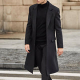 British men's long trench coat wool