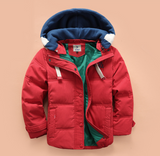 Winter Kids Outerwear Boys Casual Warm Hooded Jacket For Boys