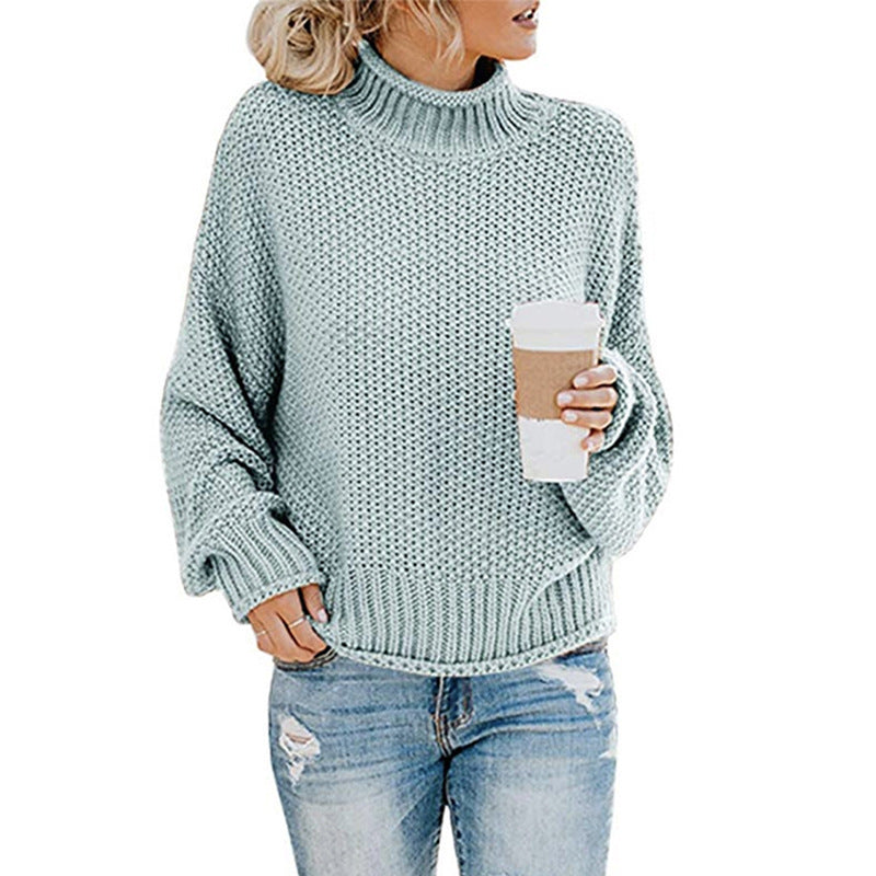 Cardigan Thick Thread Turtleneck Pullover - Minihomy