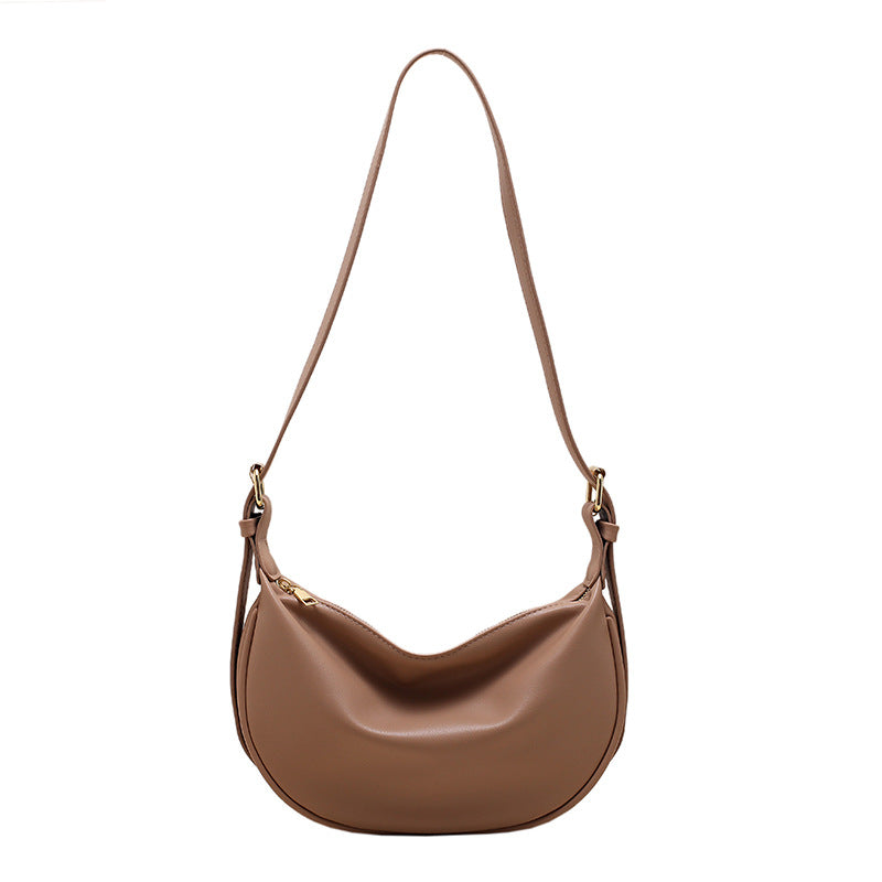 Moon Shape Underarm Bag - Solid Color Small Shoulder Messenger Bag - Minihomy