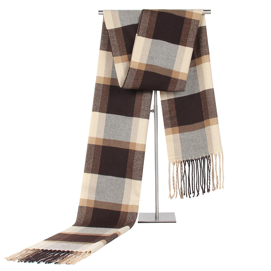 Men's Casual Plaid Artificial Cashmere Scarf