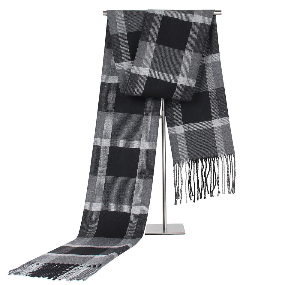 Men's Casual Plaid Artificial Cashmere Scarf