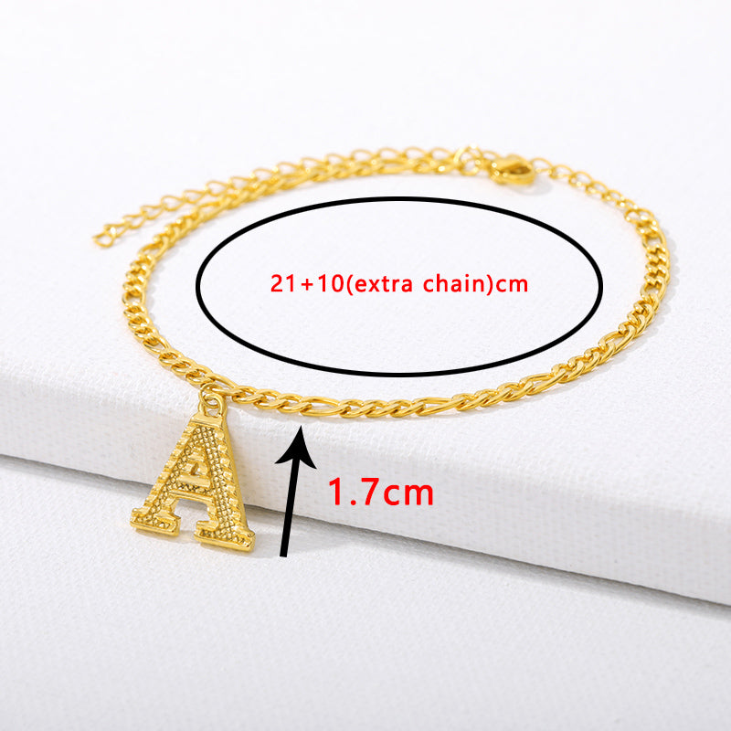 Initial Gold Letter Anklet Alphabet Pendants Jewelry - Minihomy