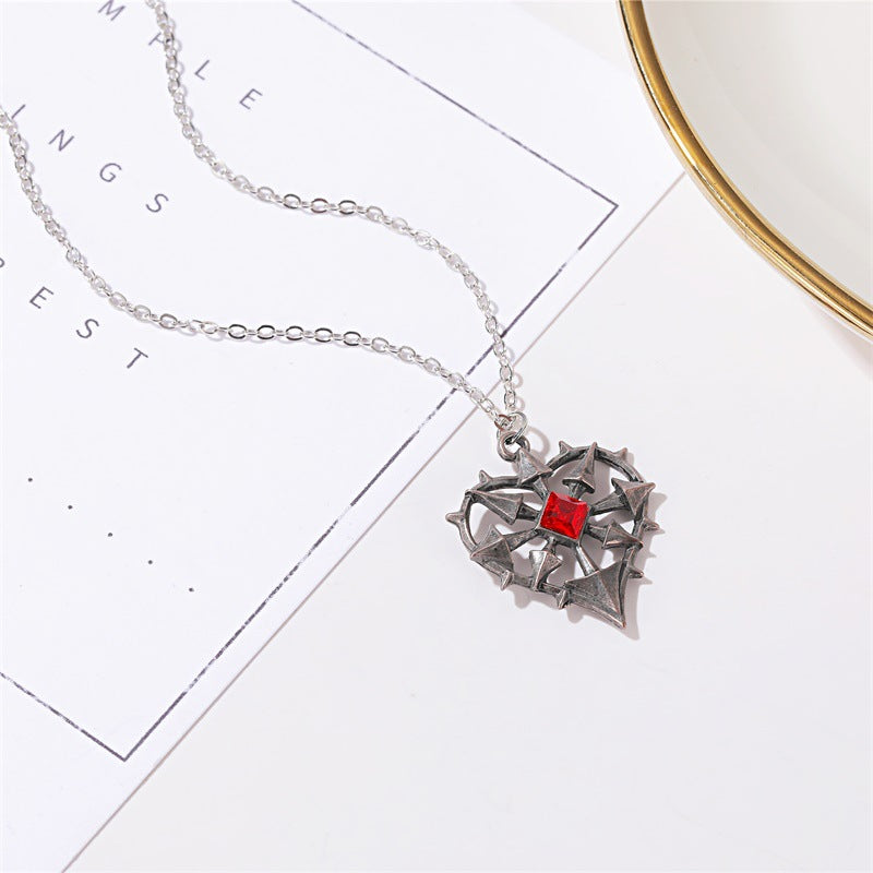 Personality Gothic Ruby Heart Necklace - Minihomy