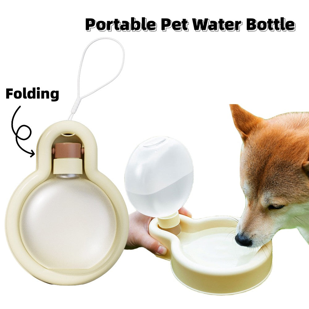 Portable Cat Dog Water Bottle with Foldable Drinking Bowl - 500ml Capacity - Minihomy