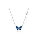 S925 Sliver Color-changed Butterfly Necklace Novelty Jewelry