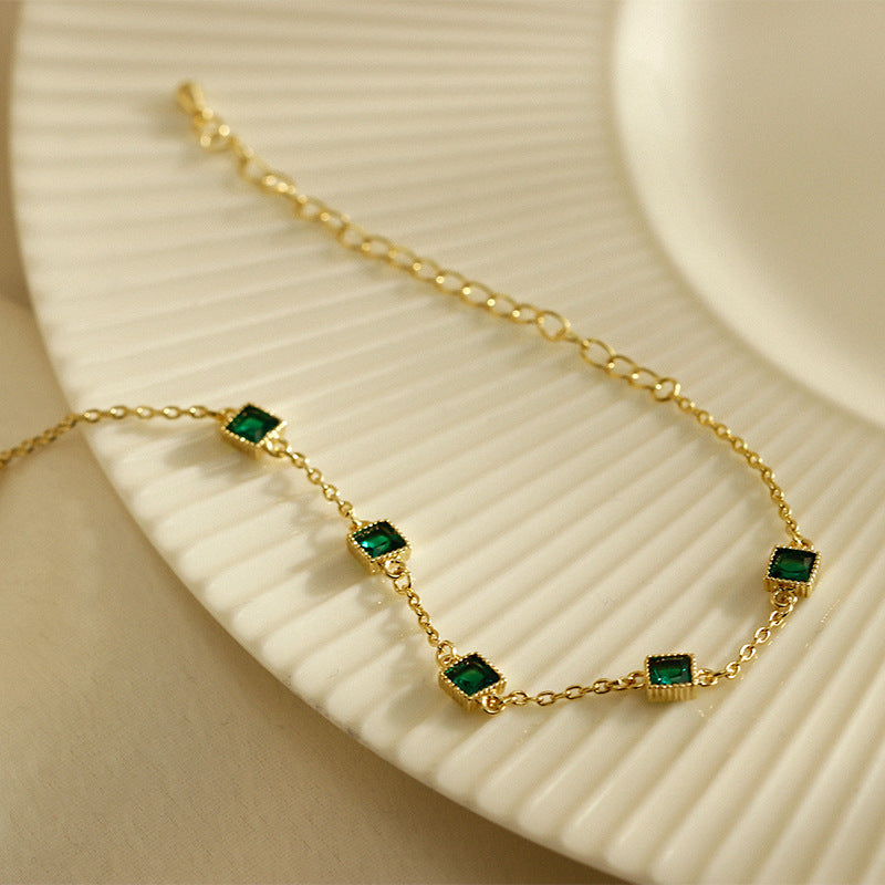 All-match Elegant Exquisite Emerald Zircon Bracelet - Minihomy