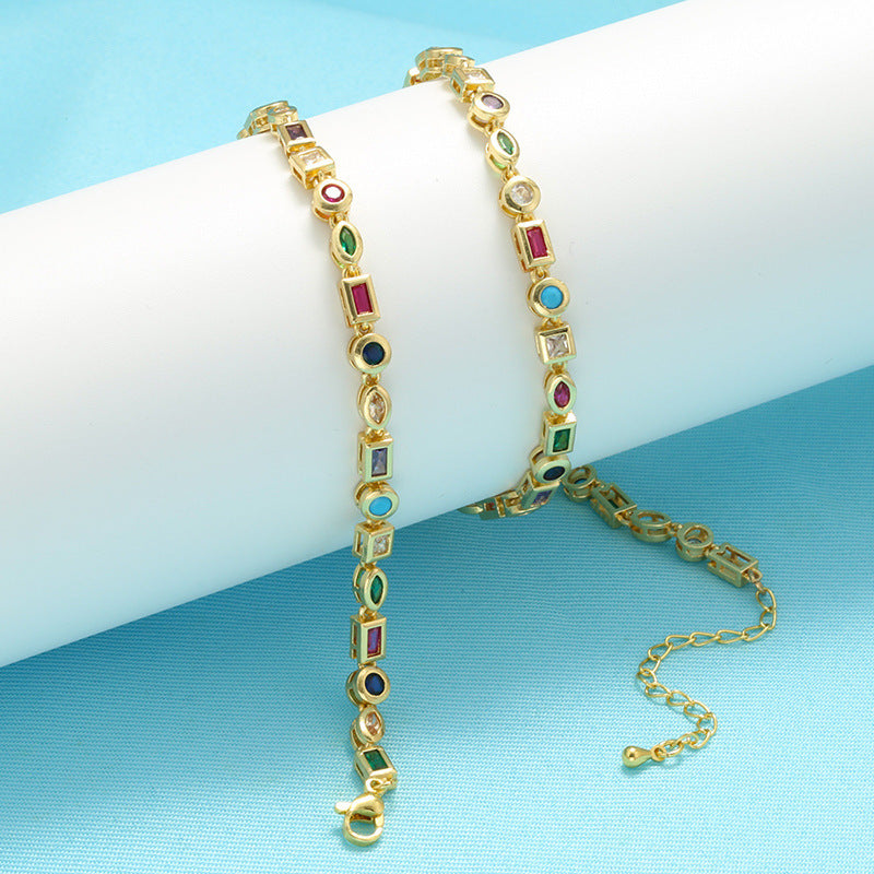 Colorful Crystals Bracelet Necklace For Women