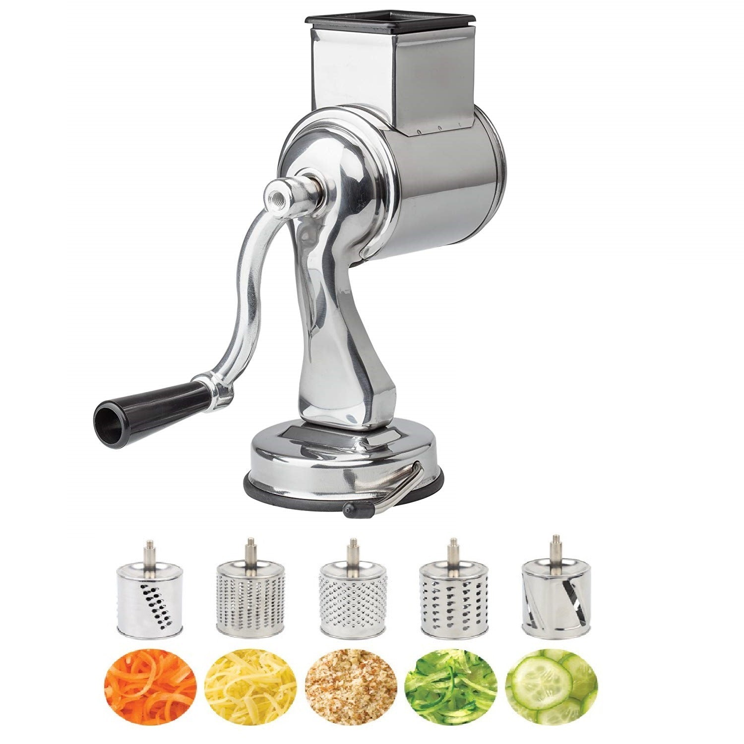 Multifunctional Stainless Steel Rotary Cheese Grater, Kitchen Vegetable Grinder, Salad Slicer - Minihomy