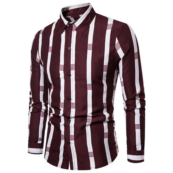 Men's Lapels Business Slim-fit Long-sleeved Shirt