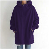 Women's Fuzzy Hoodies Long Sport Pullover Hoodie Full-Zip Hoodie Sweatshirt