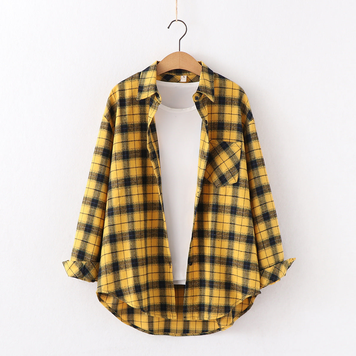 Plaid Shirt Women Loose Long Sleeve Blouses Cotton Flannel Casual Shirt Women